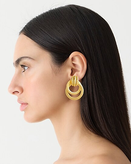 Interlocked textured hoop earrings | J. Crew US