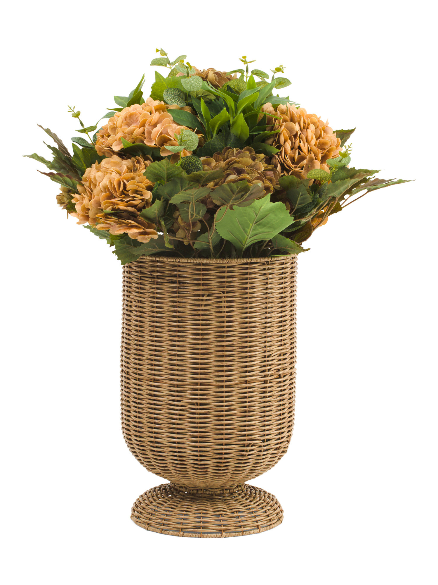 24in Outdoor Realistic Faux Hydrangea In Woven Porch Pot | Home | Marshalls | Marshalls