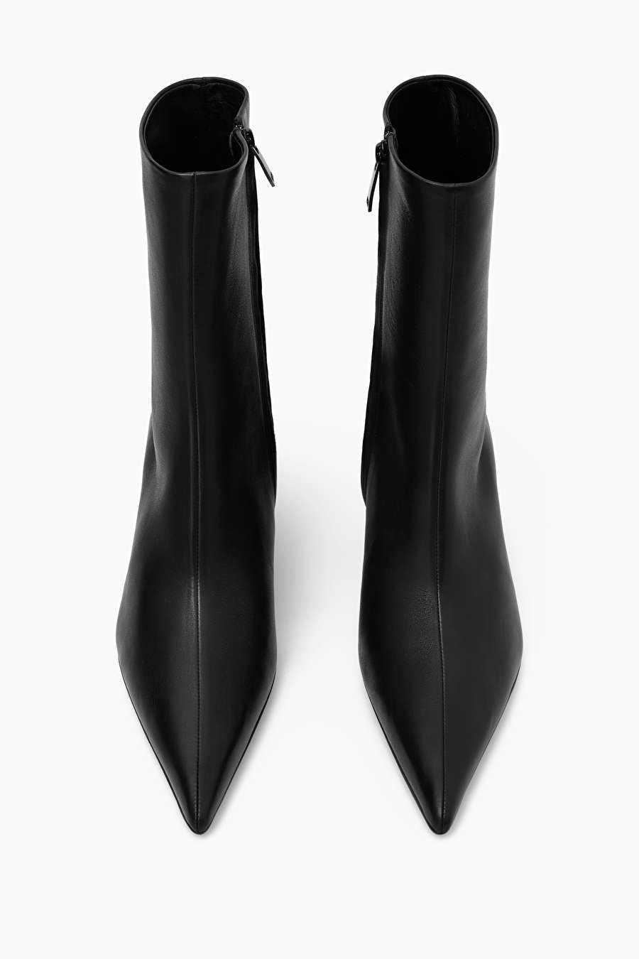 POINTED KITTEN-HEEL LEATHER BOOTS - BLACK - Shoes - COS | COS (US)