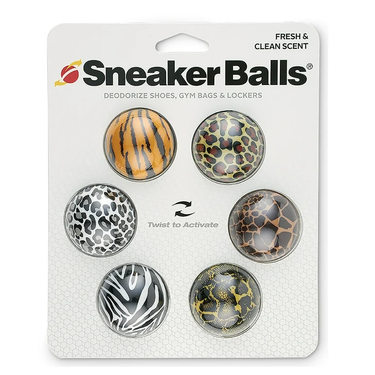 Sof Sole Sneaker Balls Shoe, Gym Bag, and Locker Deodorizer, 6 Pack, Jungle Animals - Walmart.com | Walmart (US)