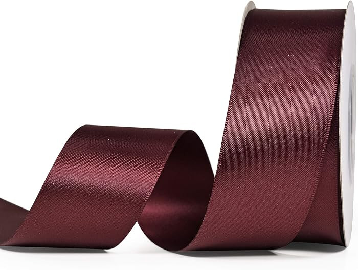 YAMA Burgundy Double Faced Satin Ribbon for Crafts Bows Flower Bouquet Wedding Home Decor Gift Wr... | Amazon (US)