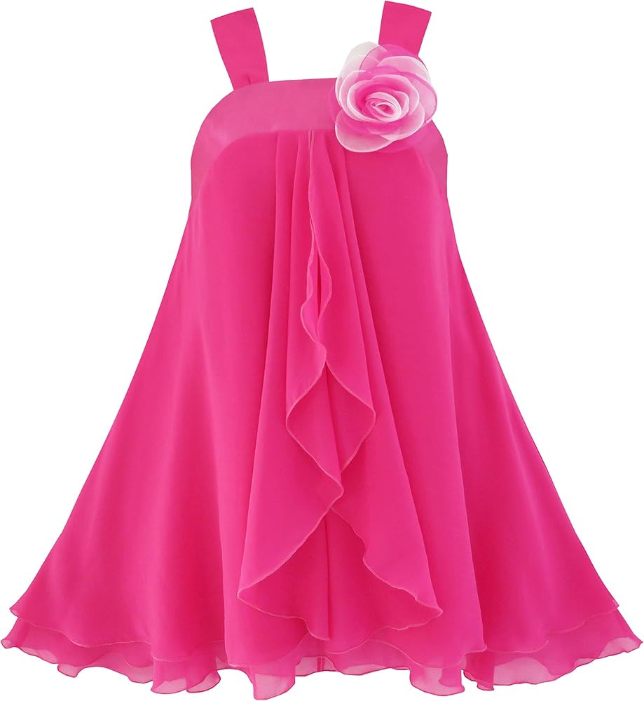 Sunny Fashion Girls Dress Sleeveless Halter Flower Multi Layer Chiffon | Amazon (CA)