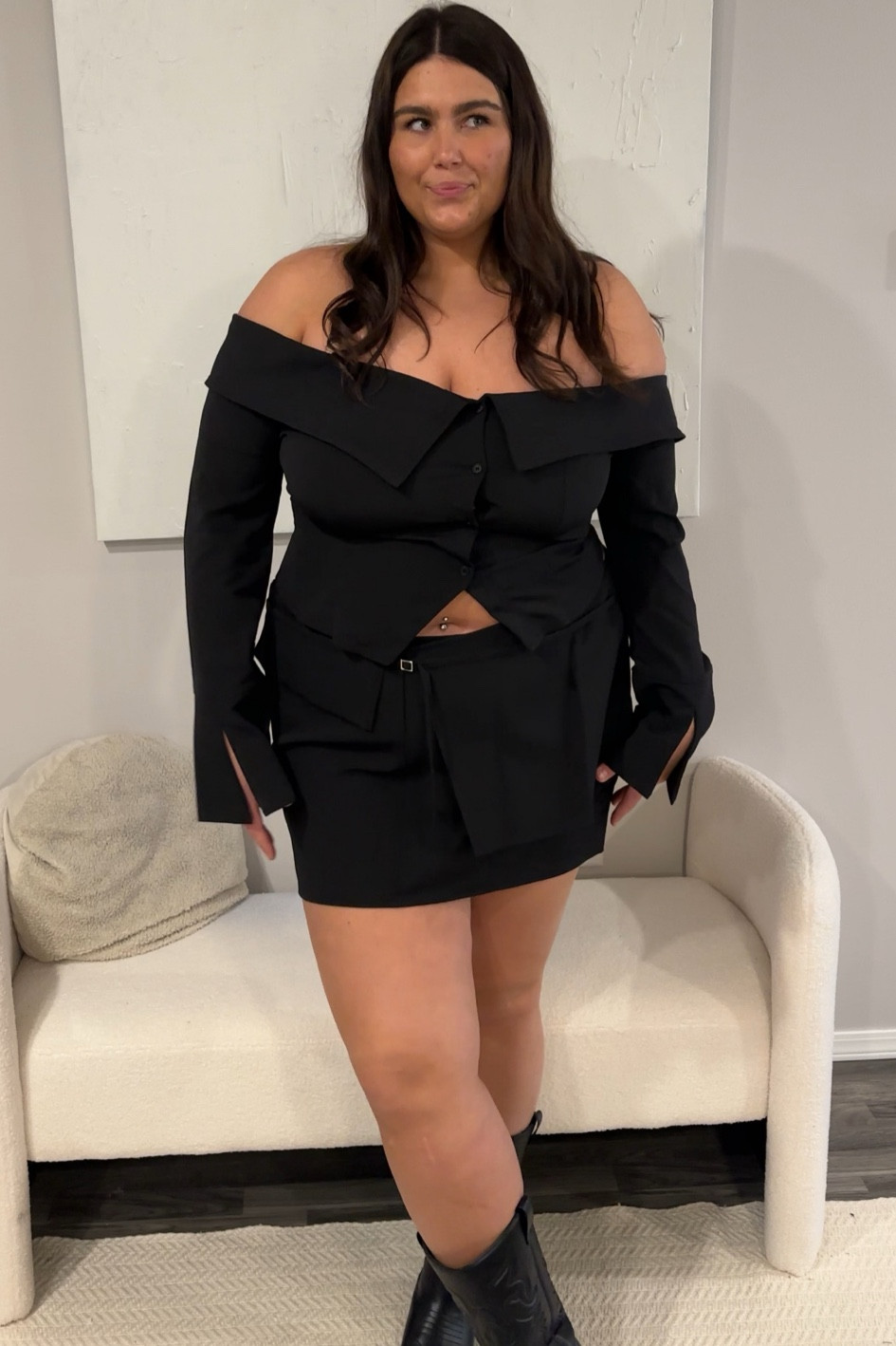 Size 18 in both top and skirt 

#LTKstyletip #LTKmidsize #LTKplussize