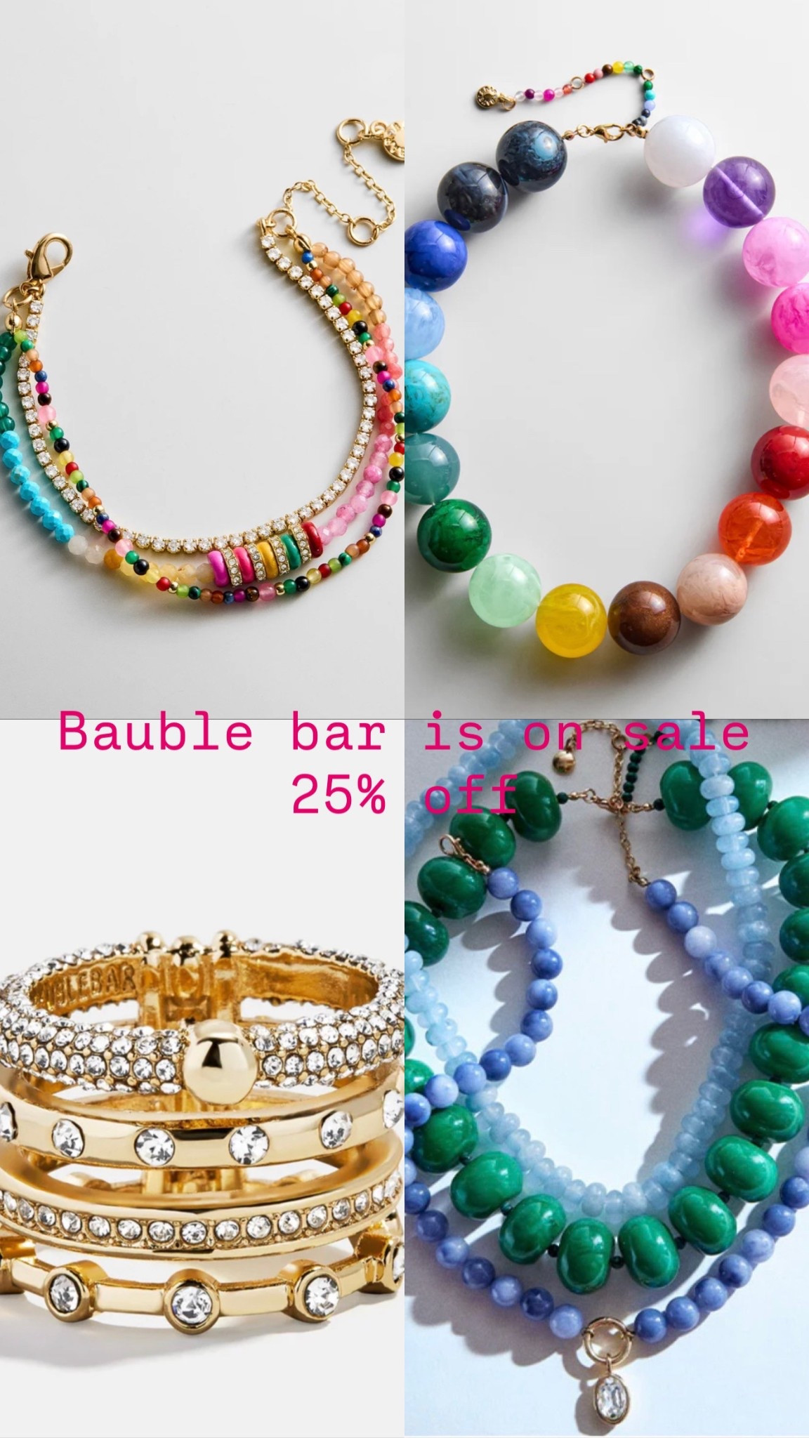 Let’s get colorful for spring and summer and take advantage of bauble bar sale 

#LTKOver40 #LTKSaleAlert #LTKSpringSale