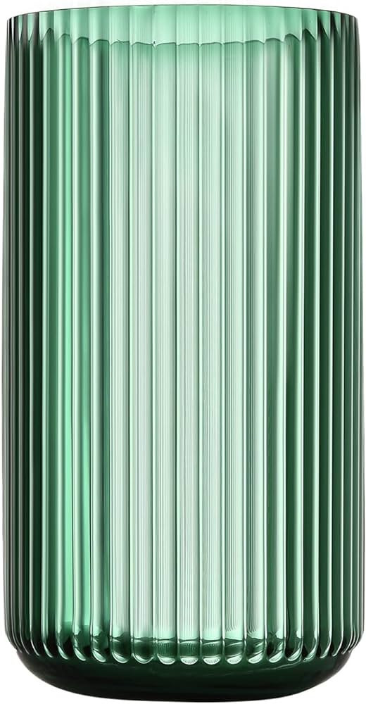 Dinyeo Large Cylinder Ribbed Green Glass Flower Vase for Farmhouse Dining Table Centerpieces Deco... | Amazon (US)