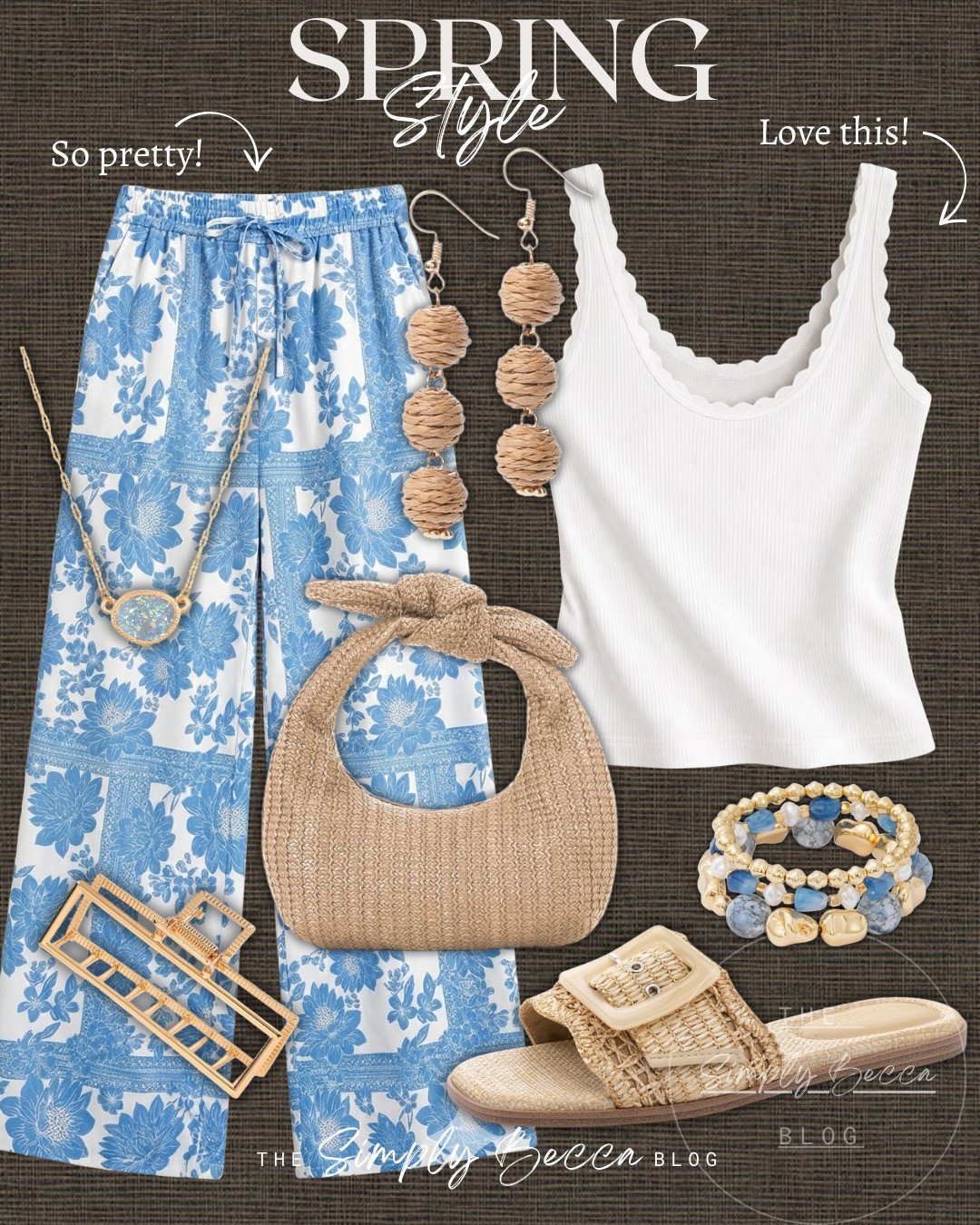 This blue and these pants 🩵

@amazon #ltkwomens #strawpurse #raffiaearrings #palazzopants #goldclawclip 

 #LTKgrwm #LTKmomlife #LTKSeasonal