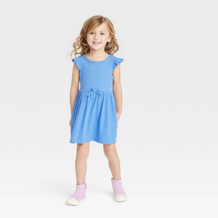 Toddler Girls' Ribbed Dress - Cat & Jack™ Blue | Target