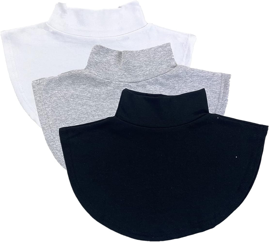REDODECO Cotton Mock Turtleneck Dickey Half Top Collar Neck Blouse False Fake Neck Warmer,Black White Grey | Amazon (US)