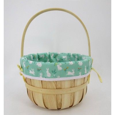12&#34; Chipwood with Liner Easter Basket Bunny and Flower Pattern - Spritz&#8482; | Target