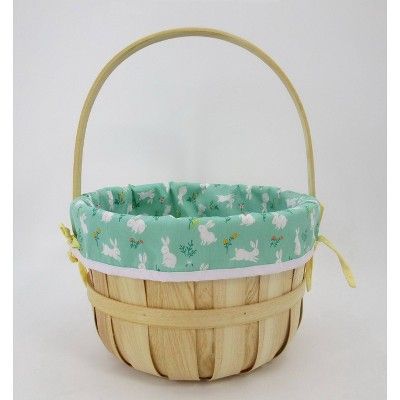 12" Chipwood with Liner Easter Basket Bunny and Flower Pattern - Spritz™ | Target