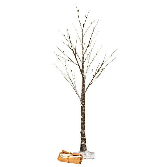 Vickerman 4' Brown Frosted Twig Tree, Warm White 3mm Wide Angle LED lights - Walmart.com | Walmart (US)