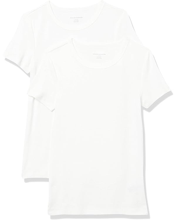 Amazon Essentials Women's Slim-Fit Short-Sleeve Crewneck T-Shirt, Pack of 2 | Amazon (US)