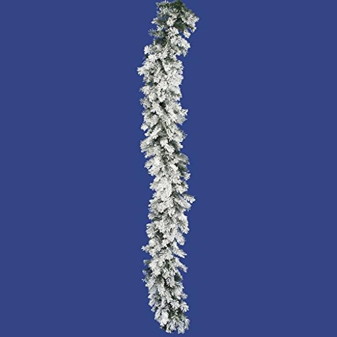Vickerman Flocked Alaskan Garland with 140 Tips, 9-Feet by 12-Inch | Amazon (US)