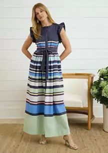 Sewing Down South x Crown & Ivy™ Wright Short Sleeve Maxi Dress with Sash | Belk