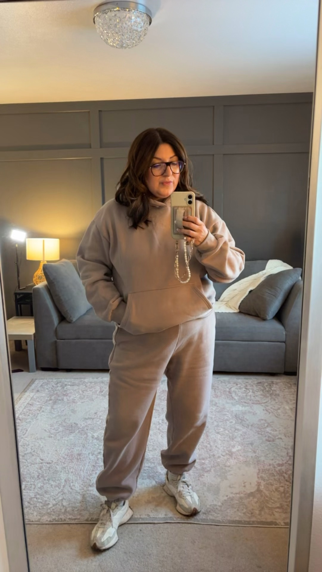 Comfrt set (wearing L in both)
NB 327 sneakers


#LTKOver40 #LTKMidsize #LTKootd