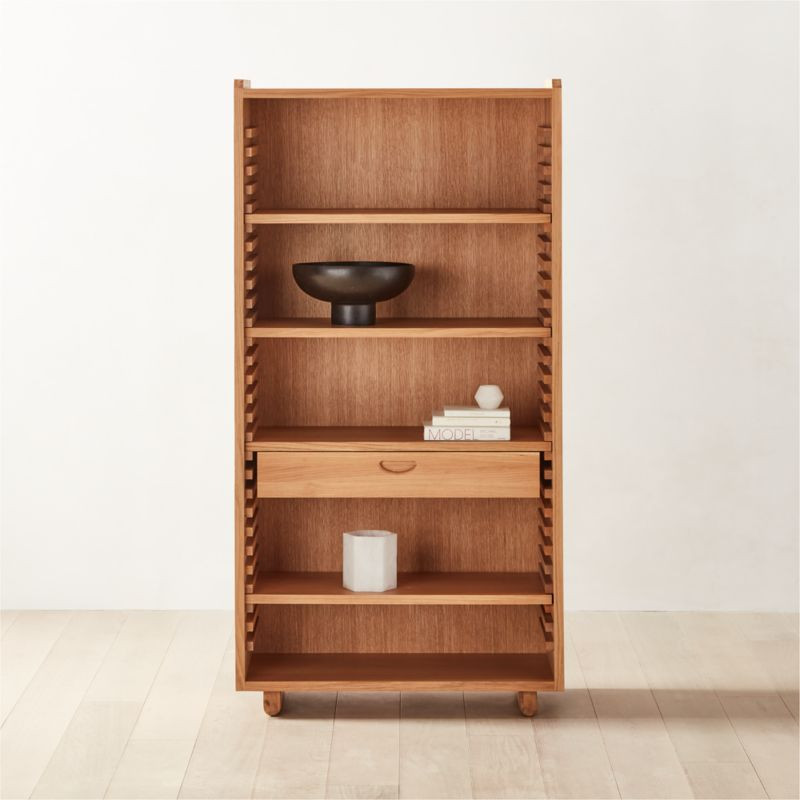 Ventura Notched Tall Oak Bookshelf | CB2 | CB2