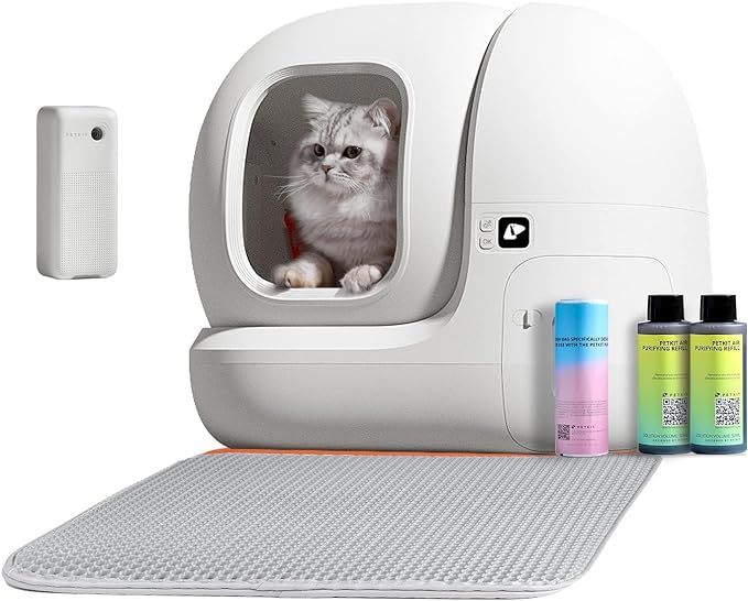 PETKIT Self Cleaning Cat Litter Box, PuraMax App Control Cat Litter Box for Multiple Cats, xSecur... | Amazon (US)