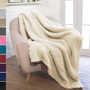 PAVILIA Plush Sherpa Throw Blanket for Couch Sofa | Fluffy Microfiber Fleece Throw | Soft, Fuzzy,... | Amazon (US)