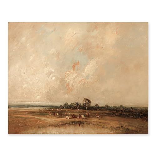 Coastal Marsh Landscape Print - Vintage Sunset Art, French Country Cloud Print - Unframed | Amazon (US)