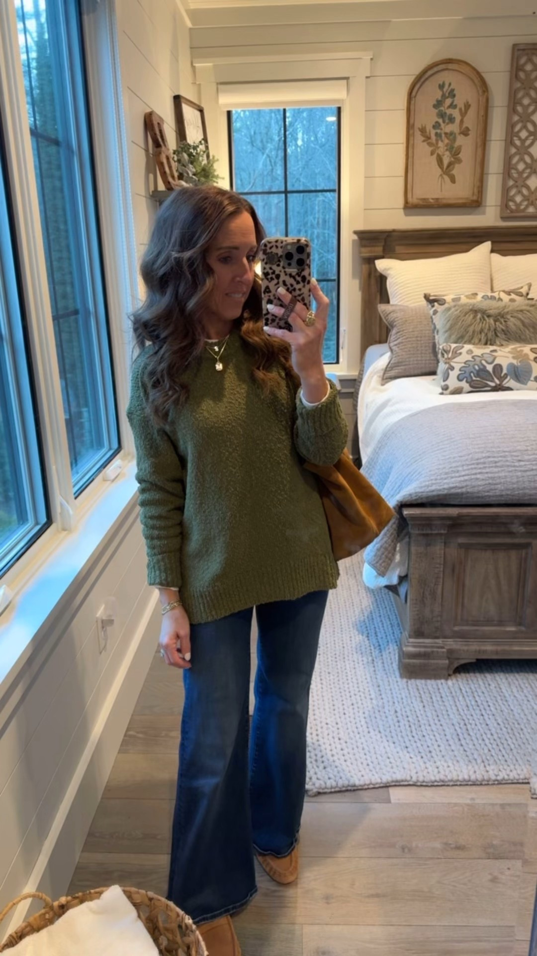 Tonight’s outfit. Warm and casual. Textured sweater. Sherpa lined loafers. 
Sweater S. Jeans TTS, 25. Shirt S. Loafers TTS. 

#LTKSeasonal #LTKootd #LTKOver40
