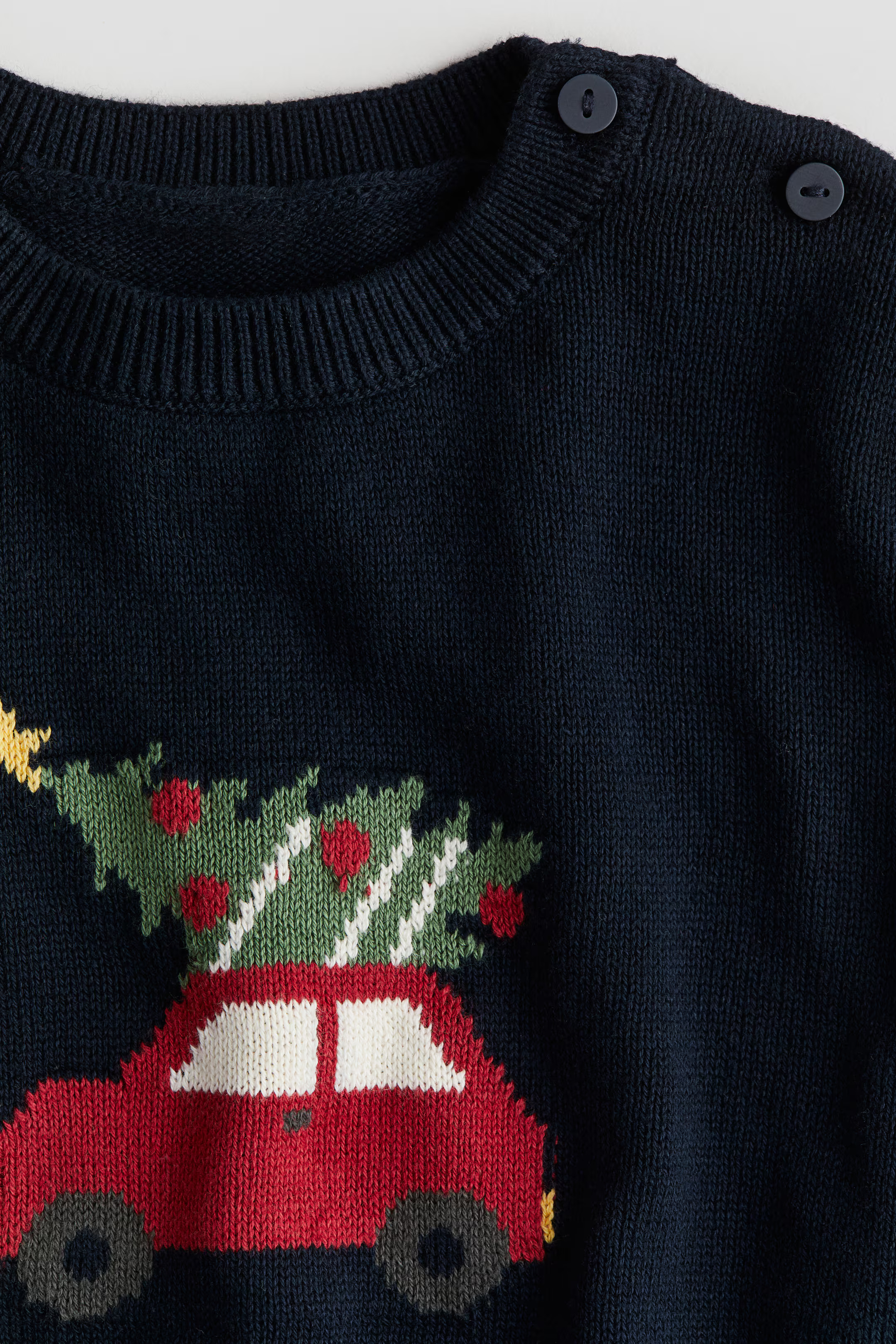 Cotton Knit Sweater - Navy blue/car - Kids | H&M US | H&M (US + CA)