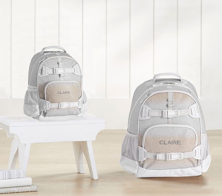 Mackenzie Silver/Gold Ombre Sparkle Glitter Backpacks | Pottery Barn Kids