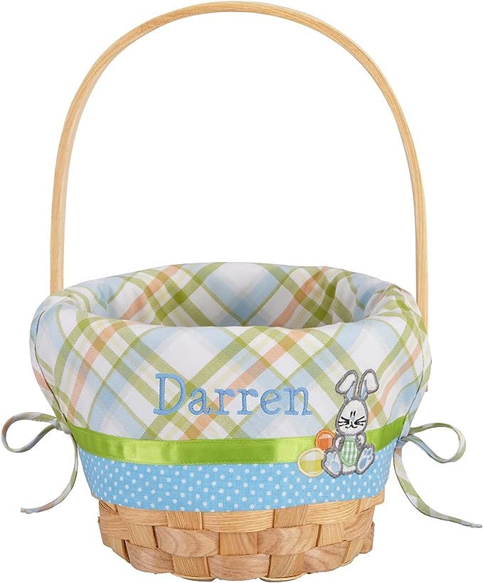 Let's Make Memories Personalized Create Your Own Wicker Easter Basket – Blue Bunny Design - Bas... | Amazon (US)