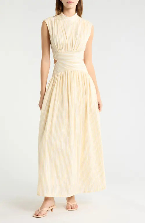 Parker The Julianne Stripe Cotton Maxi Dress in Pastel Yellow at Nordstrom, Size 2 | Nordstrom