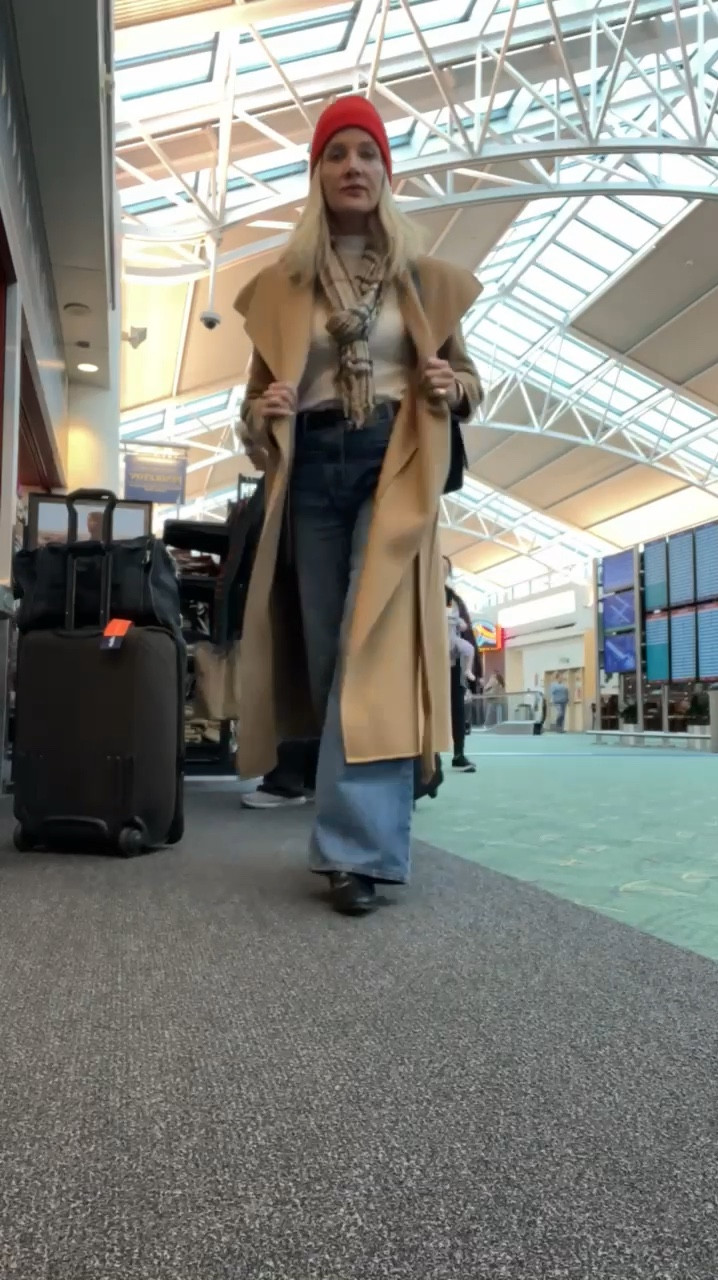 Travel style for Thanksgiving! Aritzia is 20-50% off site wide-perfect time to grab this gorgeous coat, ribbed turtleneck and some of my favorite denim! You know I love a good accessory so I paired with a bright beanie, scarf and bag! 

Travel fit, travel styled airport travel; Thanksgiving travel, denim, long camel coat, boots  

#LTKSaleAlert #LTKSeasonal #LTKHoliday