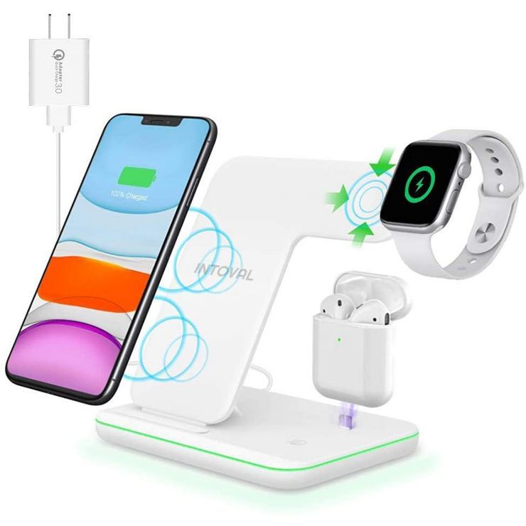 Intoval Wireless Charger, 3 in 1 Charger for iPhone/iWatch/Airpods, Qi-Certified Charging Station... | Target