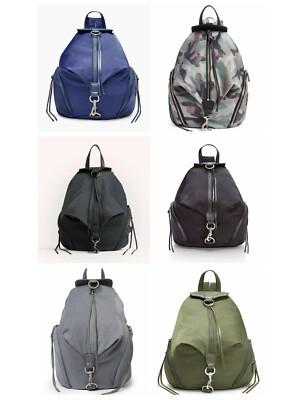 NWT Rebecca Minkoff Julian Nylon Backpack Black Slate Gray Navy Elemental AUTHNT | eBay US