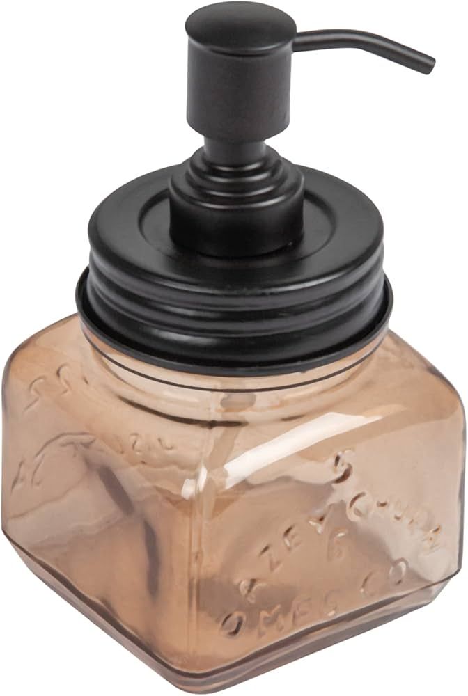 Creative Co-Op Vintage Amber Glass with Rubbed Bronze Metal Soap Pump | Amazon (US)
