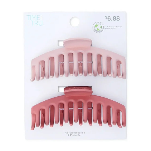 Time and Tru Women's Claw Hair Clips, 2-Pack | Walmart (US)