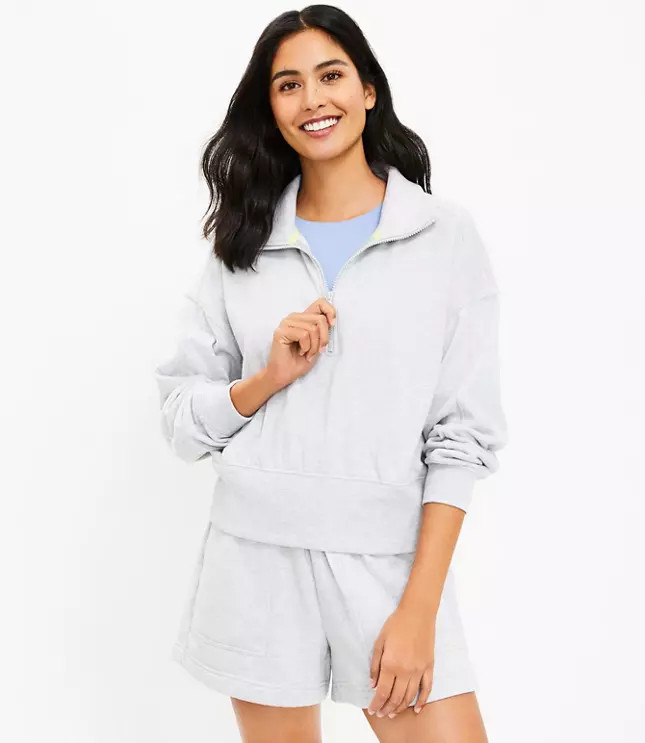 Lou & Grey Fluffy Fleece Zip Top | LOFT