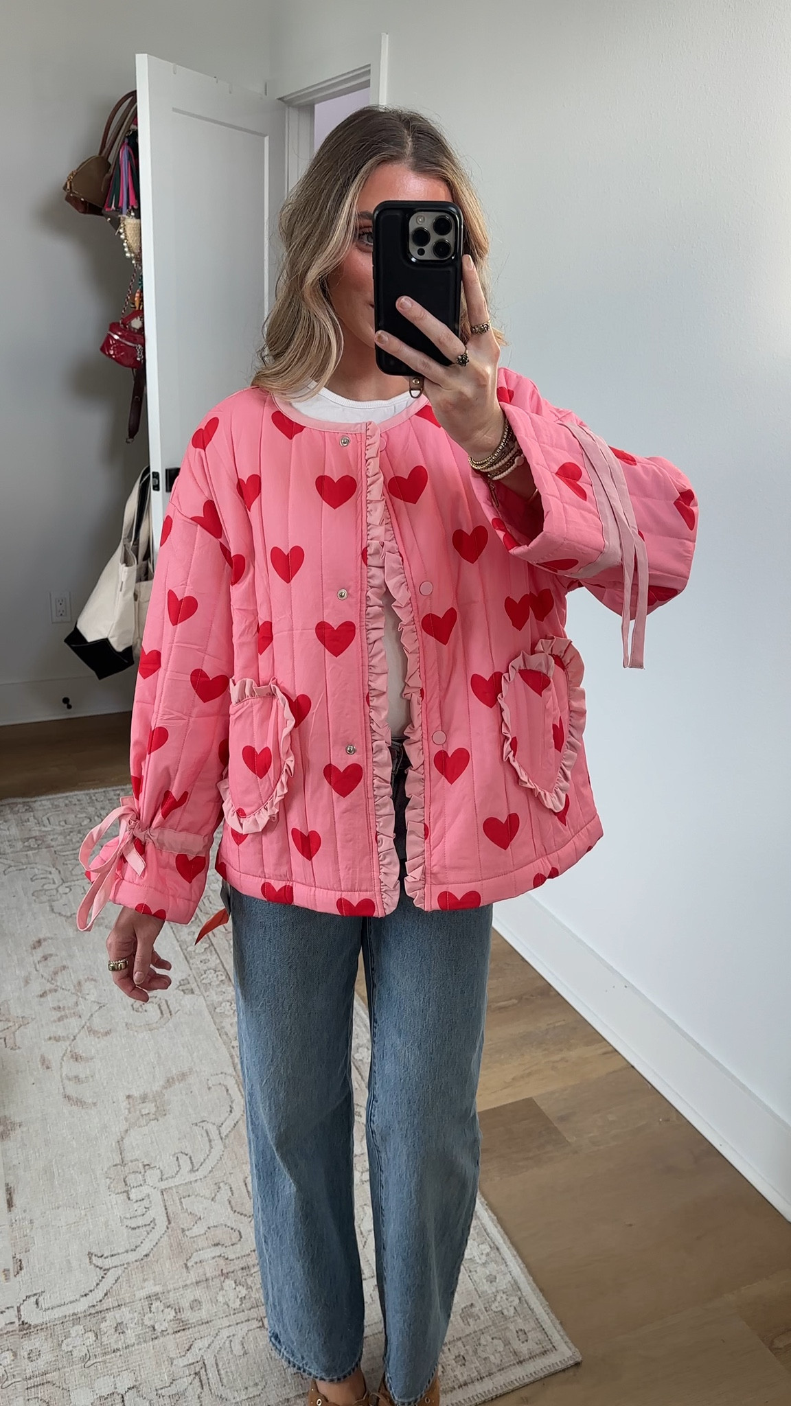 Amazon size small Tankaneo Womens Cropped Puffer Jacket Floral Print Open Front Quilted Jacket Bow Tie Heart Coat Lightweight Outerwear. Valentine’s Day 

#LTKSaleAlert #LTKValentine #LTKootd