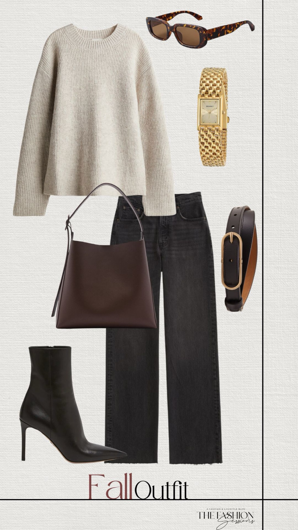 Fall Outfit | Cream Sweater | Ankle Boots | Black Jeans | Tote Bag | Gold Watch | Sunnies |

#LTKFallSale #LTKSeasonal #LTKStyleTip