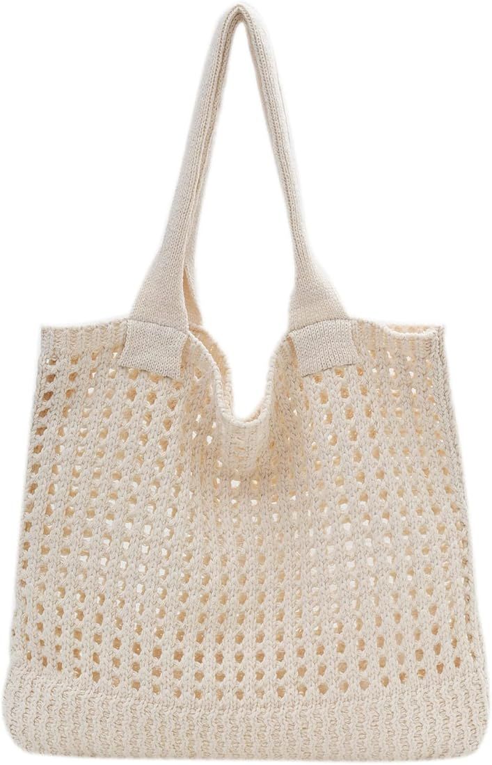 Micmores Crochet Beach Bags for Women, Woven Travel Tote Fishing Net Handbag Shopping Large Hobo ... | Amazon (US)