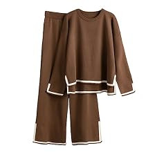 Tanming Women's 2 Piece Outfits Long Sleeve Knit Sweater Top Wide Leg Pants Lounge Sets Tracksuit... | Amazon (US)