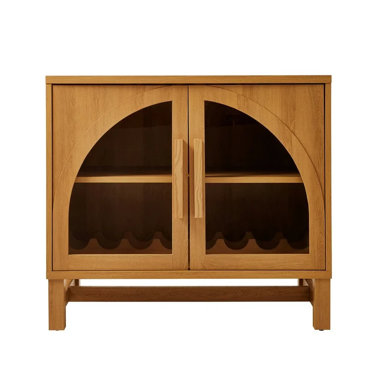 Better Homes & Gardens Juliet Arch Door Kitchen Cabinet, Light Honey Finish | Walmart (US)