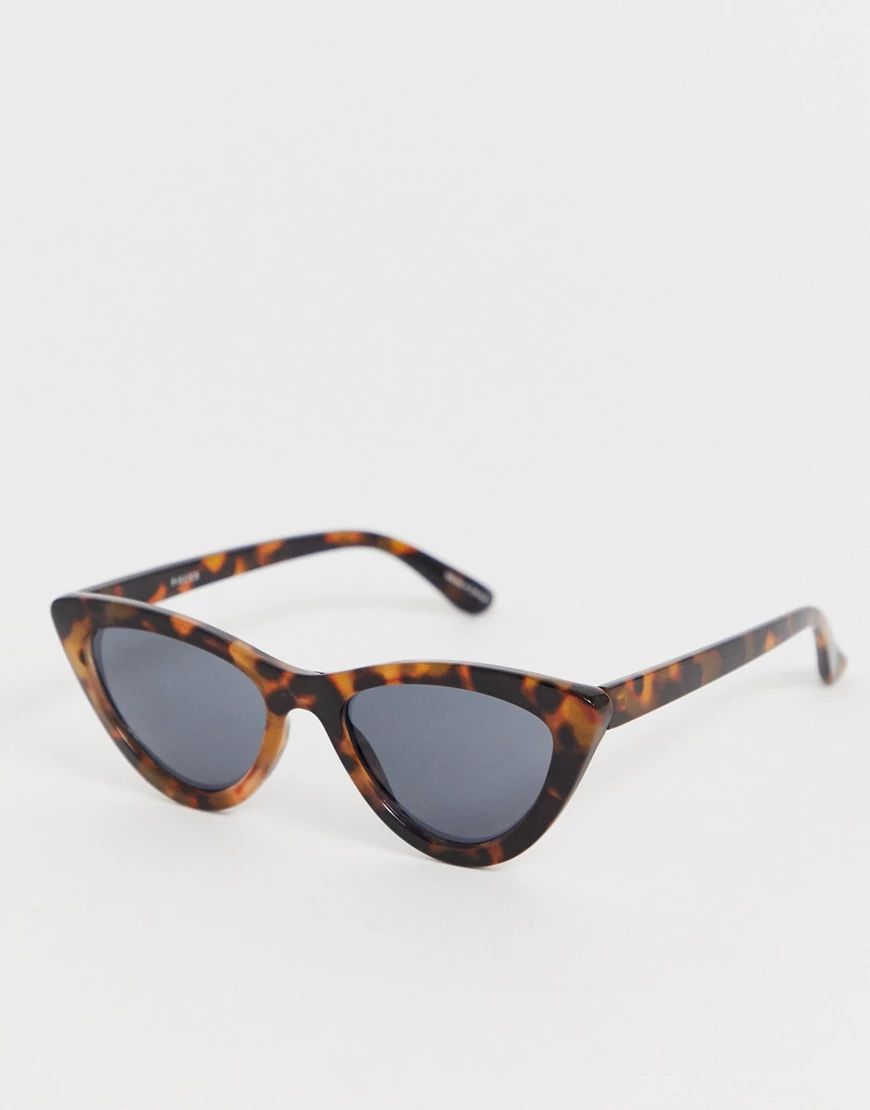 Pieces tortoise shell cateye sunglasses-Brown | ASOS (Global)