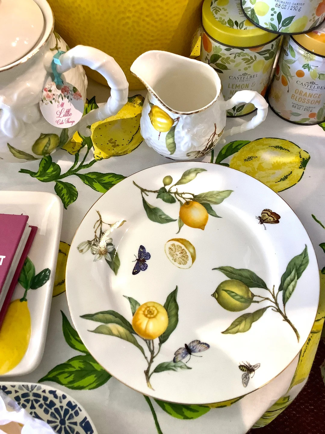 Plate. Italian Amalfi Coast Lemons. Side Plate, Salad, Dessert Plate Fine Bone China. Serving Pla... | Etsy (US)