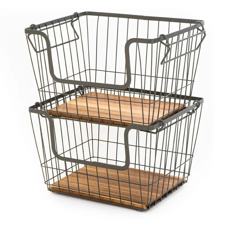 Better Homes & Gardens Basket Large Metal Kitchen Pantry Organization, 12.63"x10.63"x8.50" | Walmart (US)