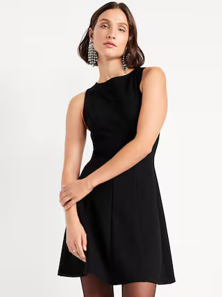 Sleeveless Ponte-Knit Mini Swing Dress | Old Navy (US)