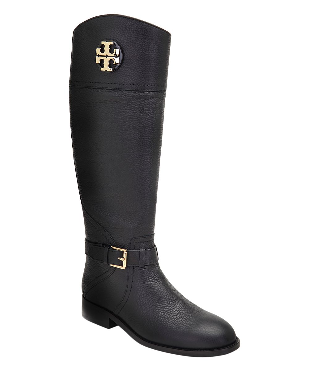 Tory Burch Women's Casual boots PERFECT - Perfect Black & Gold Claire Leather Boot - Women | Zulily