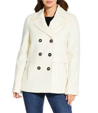 Katherine Kelly Wool Notch Collar Peacoat | Dillard's | Dillard's