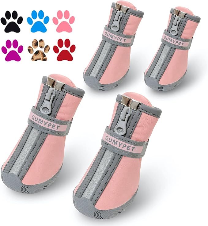 QUMY Dog Shoes for Small Dogs, Puppy Dog Boots & Paw Protectors for Winter Snowy Day, Summer Hot ... | Amazon (US)