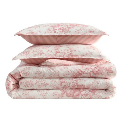 Laura Ashley Toile Delight Cotton Pink Comforter Set | Wayfair North America