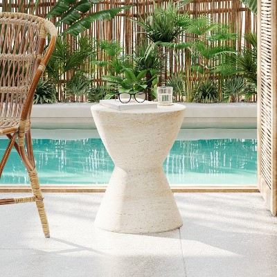 Christopher Knight Home Urkta Hourglass-shaped Light Weight Concrete Side Table, Travertine | Target
