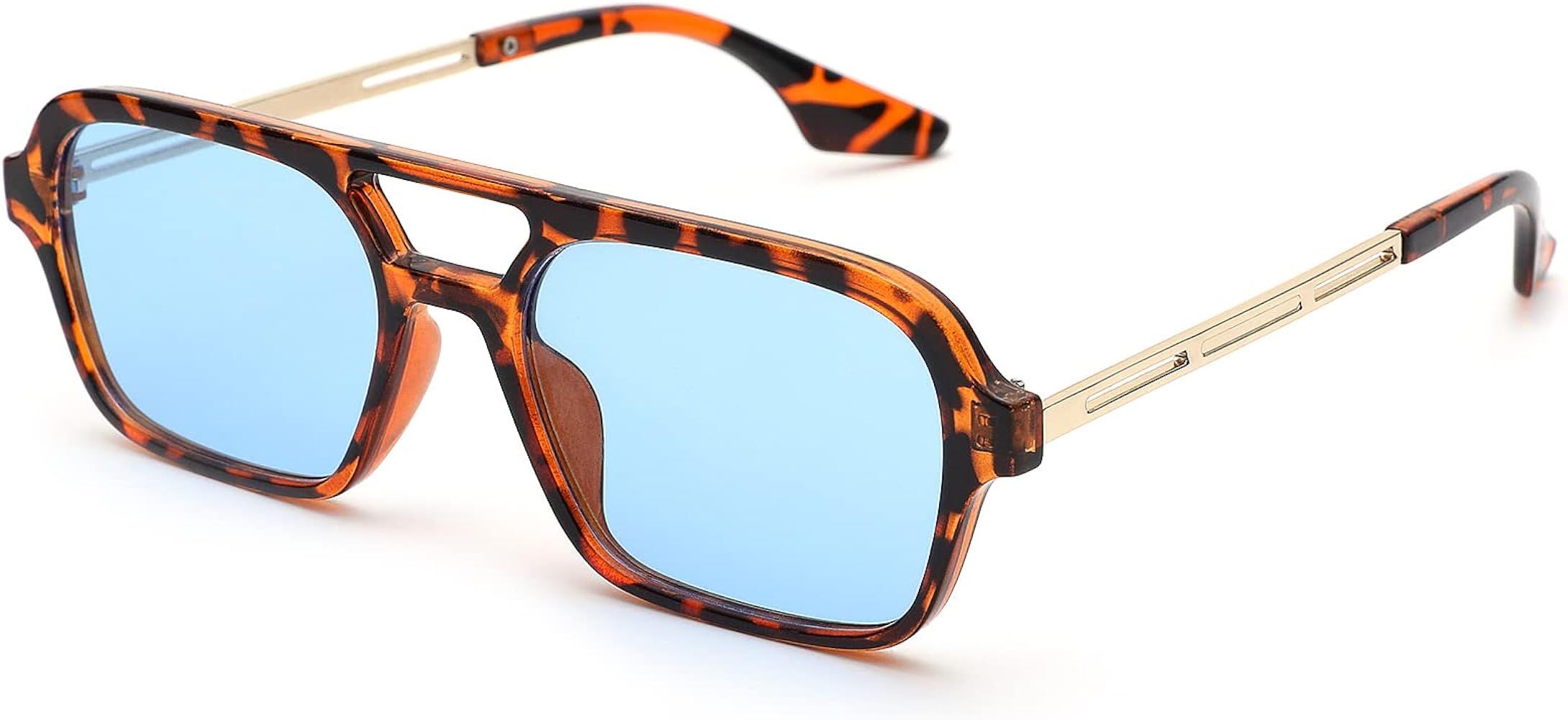 Pro Acme Vintage 70s Flat Pilot Aviator Sunglasses for Women Men, Rectangular Glasses UV400 Prote... | Amazon (US)