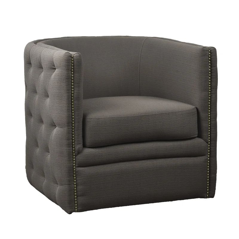 Lavaca Button Tufted Swivel Barrel Chair | Wayfair North America